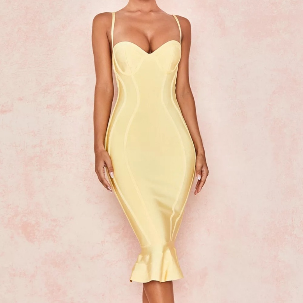 House of CB 'Martine' Lemon Fluted Bustie